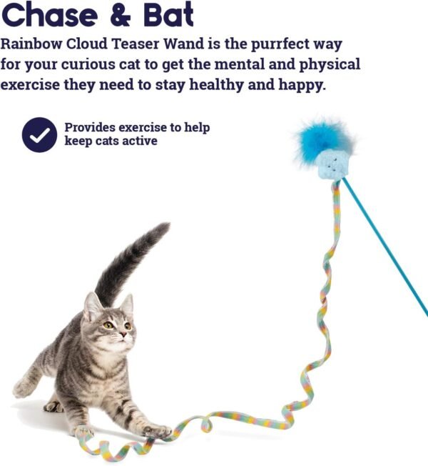 Petstages Juguete Rainbow Cloud Teaser Wand - Imagen 4