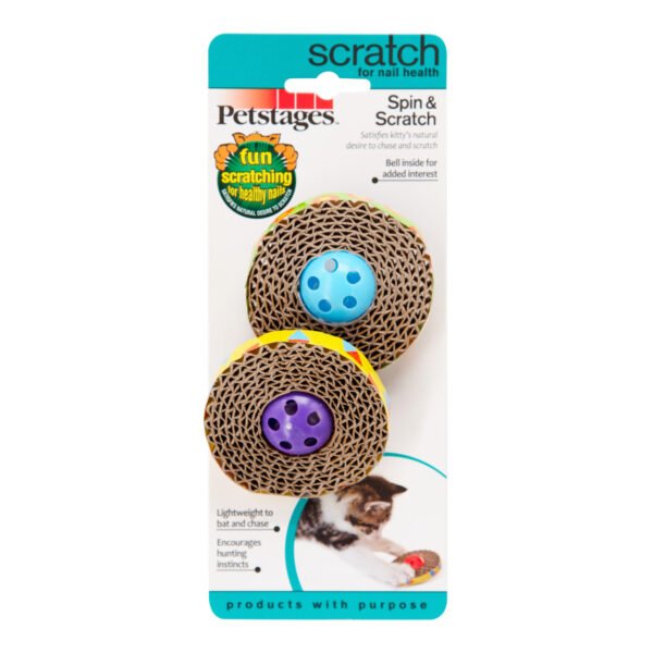 Petstages Juguete Spin & Scrath – 2 Pack - Imagen 2