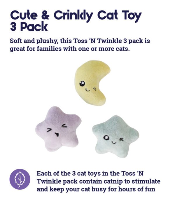 Petstages Juguete Toss N' Twinkle – 3 Pack - Imagen 3