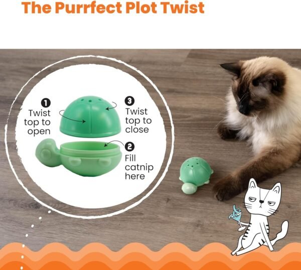 Petstages Juguete Wobble Turtle Catnip Diffuser - Imagen 5