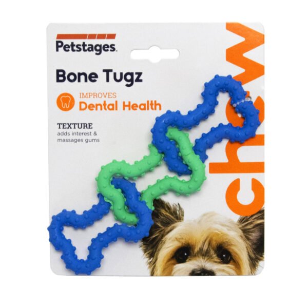 Petstages Juguete Masticable Bone Tugz Puppy Blue - Imagen 2