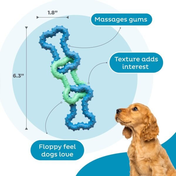 Petstages Juguete Masticable Bone Tugz Puppy Blue - Imagen 7