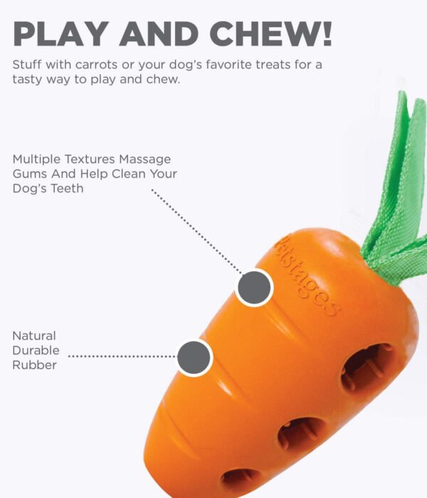 Petstages Juguete Masticable Carrot Stuffer - Imagen 4
