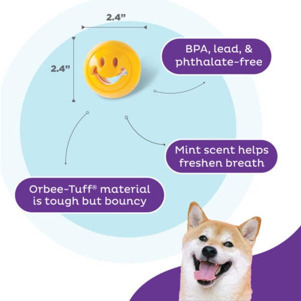 Planet Dog Juguete Interactivo Orbee Tuff Nooks Happiness Yellow (compatible con Snoop) - Imagen 3