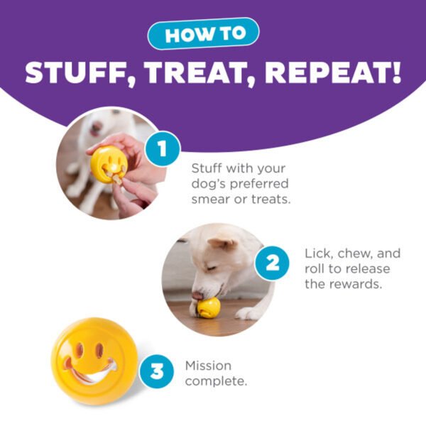 Planet Dog Juguete Interactivo Orbee Tuff Nooks Happiness Yellow (compatible con Snoop) - Imagen 4