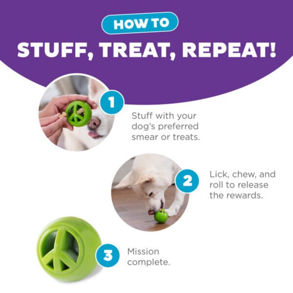 lanet Dog Juguete Interactivo Orbee Tuff Nooks Peace Green (compatible con Snoop) - Imagen 4
